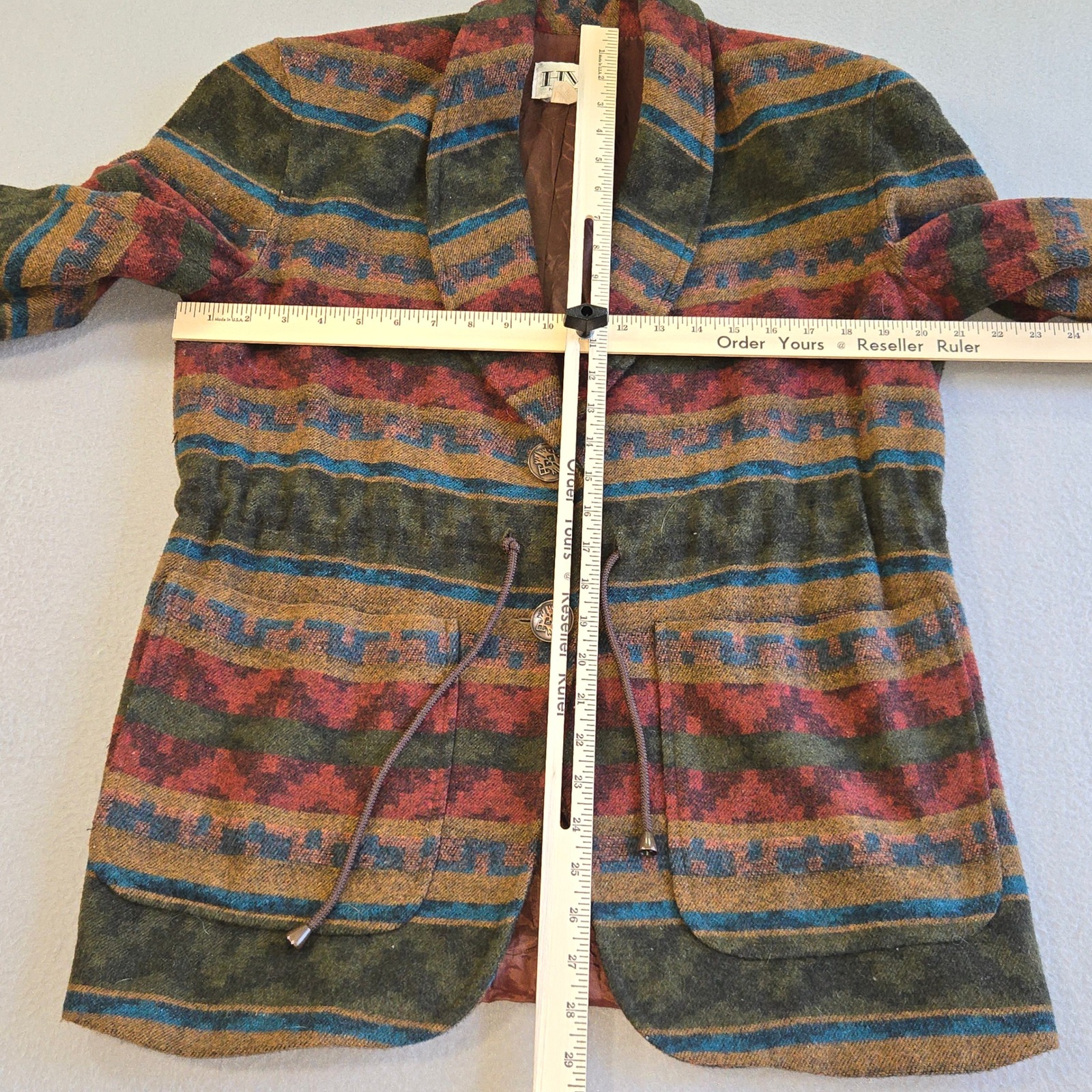 Hw New York Southwestern Jacket Womens Xl Multicolor Wool Blend Vintage Boho — image 8 of 8